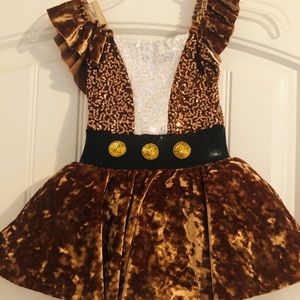 Chocolate Brown Velvet Girls Dance Costume